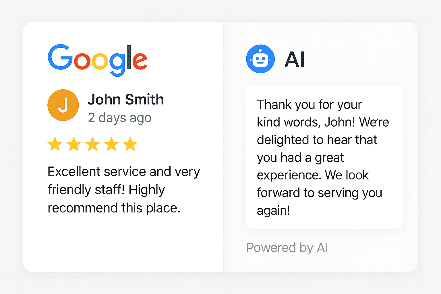 AI powered Google Review reply